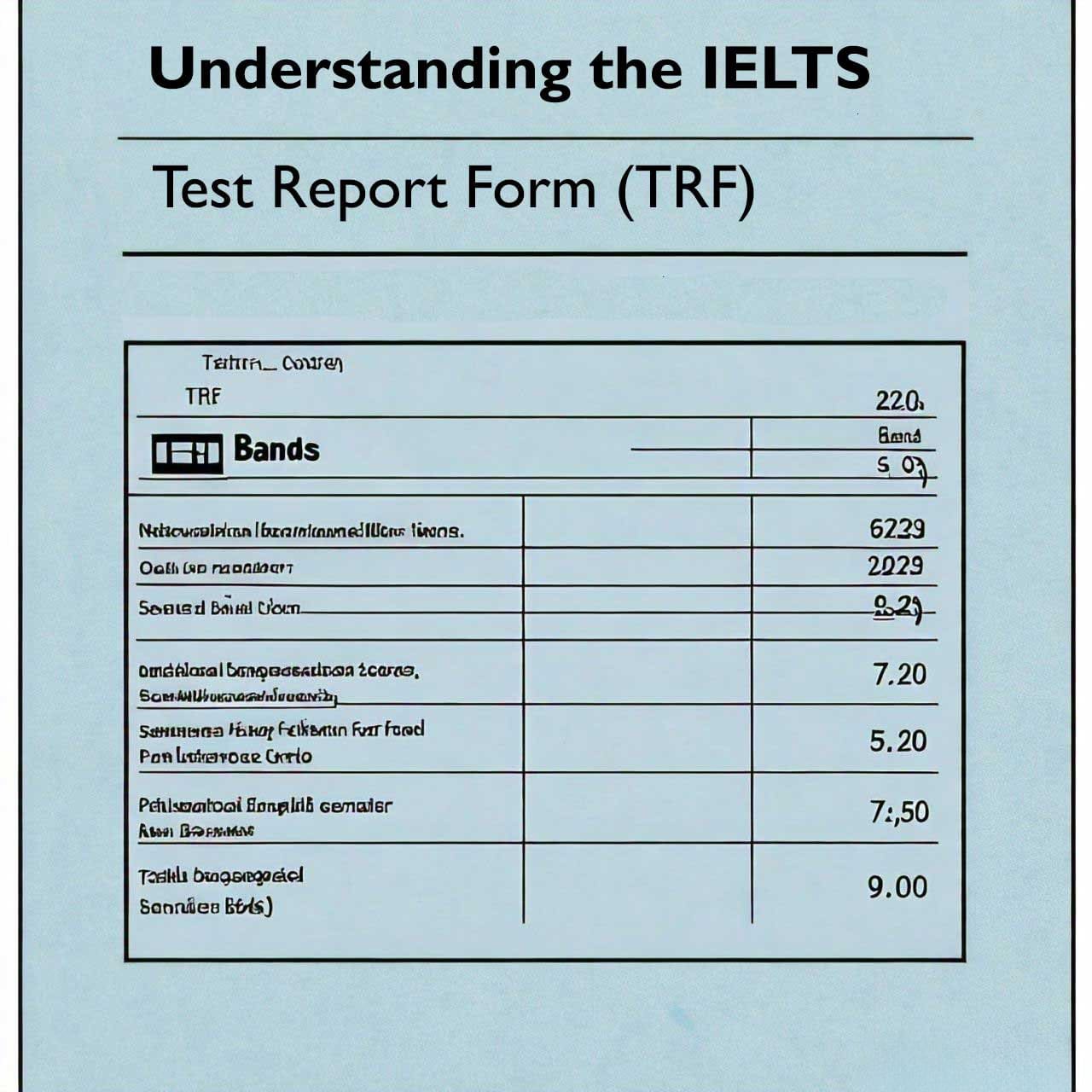 A report card showing IELTS test report