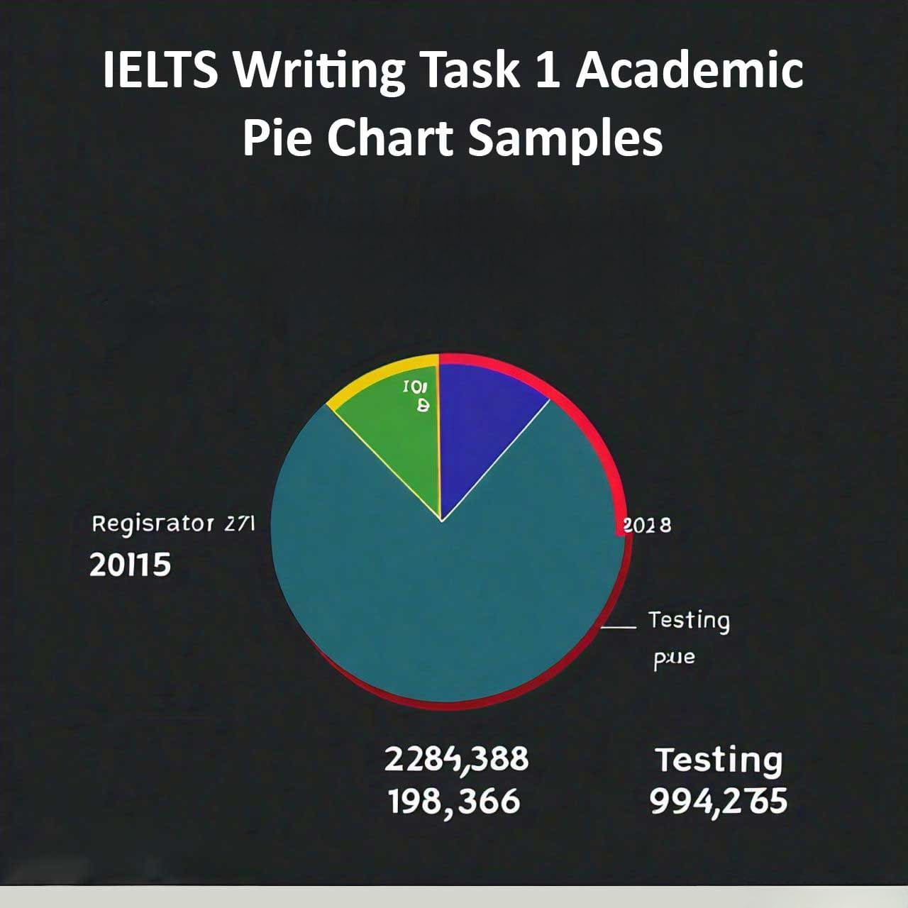 ELTS Writing Task 1 Academic Pie Chart Samples showing comparisons of test taker numbers in 2015 and 2018, with a significant increase from 198,366 to 994,265 respectively.